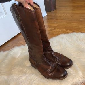 Frye Melissa brown pull on riding boots size 8